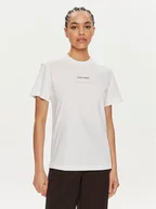 Koszulki i topy damskie - Calvin Klein T-Shirt Multi Logo K20K207215 Biały Regular Fit - miniaturka - grafika 1