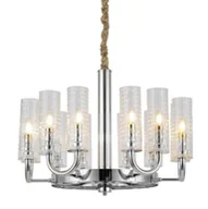 Lampy sufitowe - Lumina Deco Nowoczesny Chromowany Żyrandol Donatti W12 - miniaturka - grafika 1