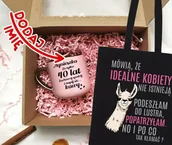 Gadżety dla niej i dla niego - Zestaw prezentowy na 40 urodziny - kubek z imieniem oraz torba - miniaturka - grafika 1