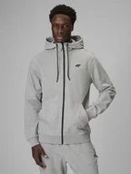 Bluzy męskie - 4F Bluza dresowa regular z kapturem męska - szara XXL - miniaturka - grafika 1