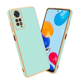 Etui ochronne Cadorabo do Xiaomi RedMi NOTE 11 4G / 11S 4G w kolorze błyszczącej miętowej zieleni - złote etui z elastycznego silikonu TPU chroniące aparat fotograficzny - Etui i futerały do telefonów - miniaturka - grafika 1
