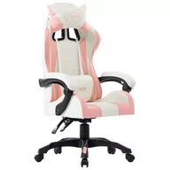 Fotele gamingowe - vidaXL Krzesło biurowe Fotel dla gracza różowy sztuczna skóra 287984 - miniaturka - grafika 1