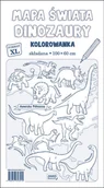 Literatura popularno naukowa dla młodzieży - Mapa świata Dinozaury Kolorowanka XL - miniaturka - grafika 1