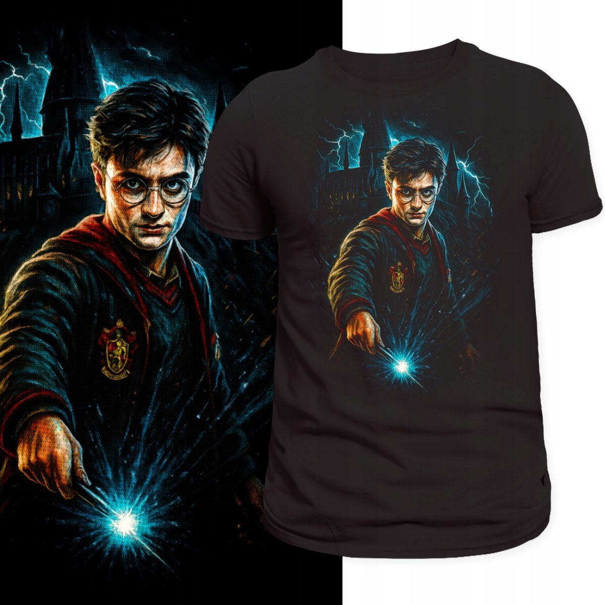 KOSZULKA HARRY POTTER HOGWART FILM NADRUK HD T-SHIRT NA PREZENT S