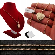 Naszyjniki - Złoty Naszyjnik Serce Puzderko Prezent Dla Niej - miniaturka - grafika 1