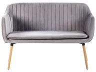 Sofy i kanapy - Beliani Sofa 2-osobowa welurowa szara TABY - miniaturka - grafika 1