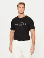 Koszulki męskie - Tommy Hilfiger T-Shirt Big Logo Tee MW0MW37448 Czarny Slim Fit - miniaturka - grafika 1