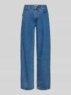 Spodnie damskie - Jeansy z szerokimi nogawkami o kroju baggy i 5 kieszeniami - miniaturka - grafika 1