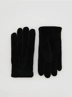 Moda i Uroda OUTLET - Reserved - Zamszowe rękawiczki - czarny - miniaturka - grafika 1