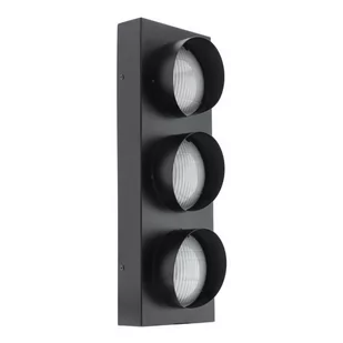 Abigali Kinkiet LAMPA ścienna STREET Abigali dekoracyjna OPRAWA sygnalizacja LED 15W z pilotem czarna MWLS-6617/606R - Lampy ścienne - miniaturka - grafika 1