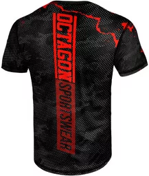 Koszulki sportowe męskie - Octagon T-Shirt Koszulka Techniczna Marble Camo Red - grafika 1