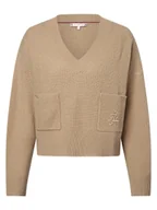 Swetry damskie - Tommy Hilfiger Sweter damski Kobiety Wełna beżowy jednolity, S - miniaturka - grafika 1