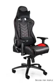 Fotele gamingowe - UniqueMeble Fotel gamingowy, biurowy, dynamiq V3, czarny, czerwony - miniaturka - grafika 1