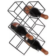 Pozostałe akcesoria barmańskie - Vilde Stojak Na Wino Na 8 Butelek Metalowy Czarny 42,5X15,5X28,8 Cm - miniaturka - grafika 1