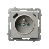 Gniazdka elektryczne - Ospel gniazdo pojedyncze z ładowarką USB A+C SONATA - kaszmir - miniaturka - grafika 1