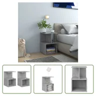 Szafki nocne - The Living Store Szafki nocne 2 szt. Beton szary 35x35x55 cm Materiał drewnopochodny - miniaturka - grafika 1