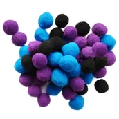 Dekoratorstwo - Incood Zestaw Pomponów czarne niebieskie fioletowe 50 - miniaturka - grafika 1