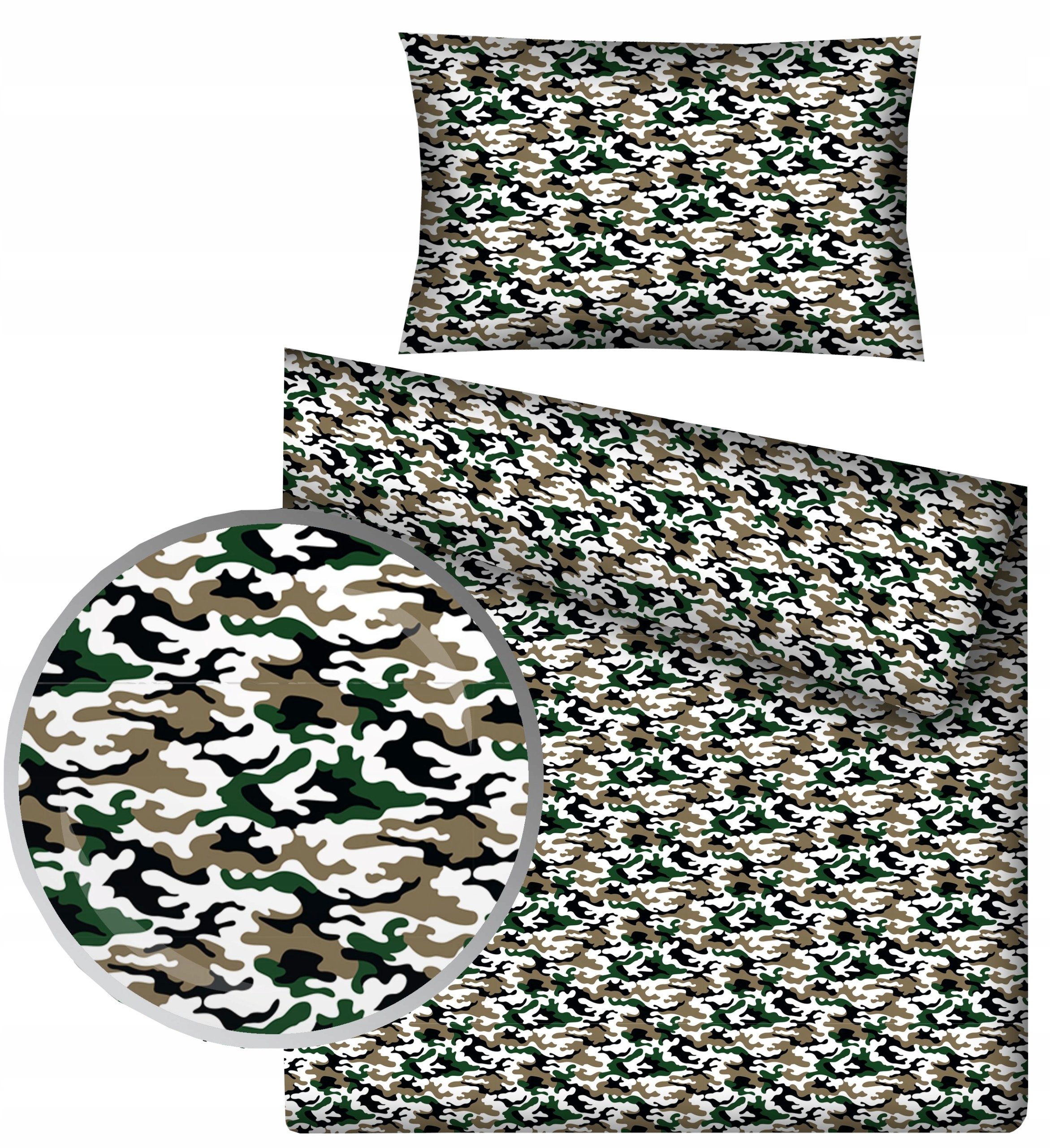 Pościel dziecięca dla chłopca 200x140 moro wojsko khaki żołnierz Militarna