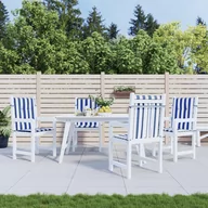 Poduszki na krzesła - vidaXL Poduszki na krzesła z niskim oparciem, 4 szt., niebiesko-białe - miniaturka - grafika 1