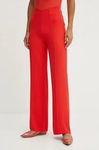 Morgan spodnie PBARY damskie kolor czerwony proste high waist PBARY - Spodnie damskie - miniaturka - grafika 1
