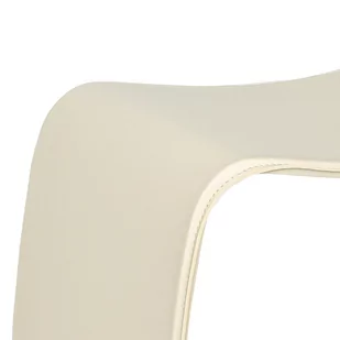 Fotel biurowy, krzesło biurowe Drewniany stołek BENTWOOD II, eko skóra, kremowy - Fotele i krzesła biurowe - miniaturka - grafika 2