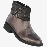 Botki damskie - Botki Dziecięce Buty Dla Dziewczynki Ocieplane Ekoskóra Złote APAWWA D91 36 Złoty - miniaturka - grafika 1