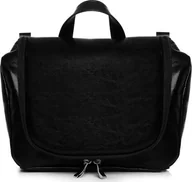 Kosmetyczki, organizery i kuferki - POLSKA SKÓRZANA KOSMETYCZKA SOLOME CZARNA - miniaturka - grafika 1