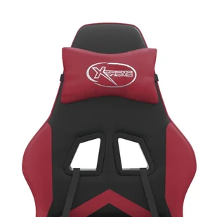 Lumarko Fotel gamingowy z podnóżkiem, czarny i wino, sztuczna skóra - Fotele gamingowe - miniaturka - grafika 12