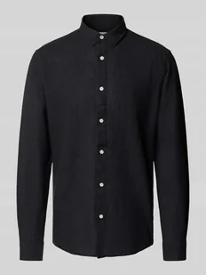 Koszula lniana o kroju slim fit z kołnierzykiem typu kent model ‘CAIDEN’ - Koszule męskie - miniaturka - grafika 1