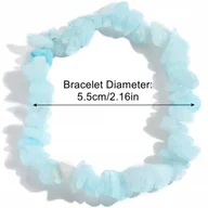 Bransoletki - Błękitna Bransoletka Kamienie Regulowana Elastyczna Ręcznie Robiona - miniaturka - grafika 1