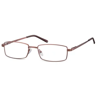 Oprawki korekcyjne zerówki okulary prostokątne metalowe 510B brązowe - Okulary korekcyjne, oprawki, szkła - miniaturka - grafika 1