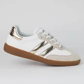 Półbuty damskie - Sportowe buty trampki Skórzane GOODIN GD-XF-146 białe zamsz naturalny 40 - miniaturka - grafika 1