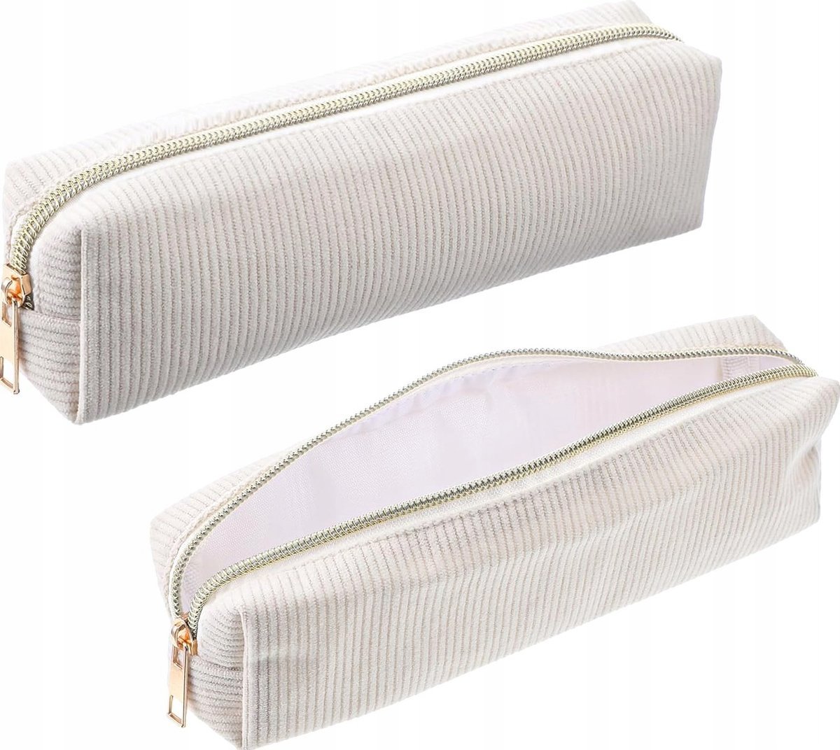 PIÓRNIK 23X55CM SZTRUKSOWY BEŻOWY ETUI ORGANIZER PRZENOŚNY ZAMEK