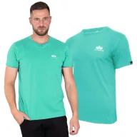 Odzież taktyczna i umundurowanie - Alpha Industries Koszulka Small Logo Basic 188505 676 - Atomic Green - miniaturka - grafika 1