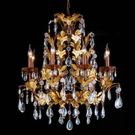 Lampy sufitowe - Clayre&Eef Żyrandol CR12, 8-punktowy, ze szklanym kloszem - miniaturka - grafika 1