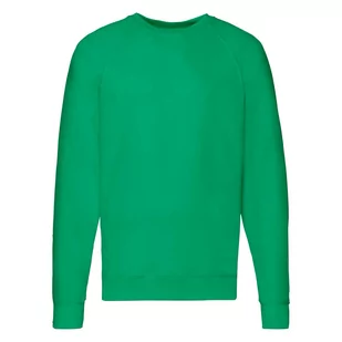 Bluza męska Lightweight Raglan Sweat Fruit of the Loom - Zielony XXL - Bluzy męskie - miniaturka - grafika 1