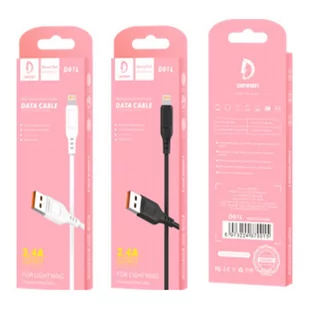 Kabel Usb Iphone Denmen Biały 1M D01L - Kable USB - miniaturka - grafika 1