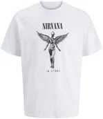 Koszulki męskie - Jack&Jones koszulka t-shirt Nirvana JPRBLUNIRVANA SS TEE 12287521 BRIGHT WHITE XL - miniaturka - grafika 1