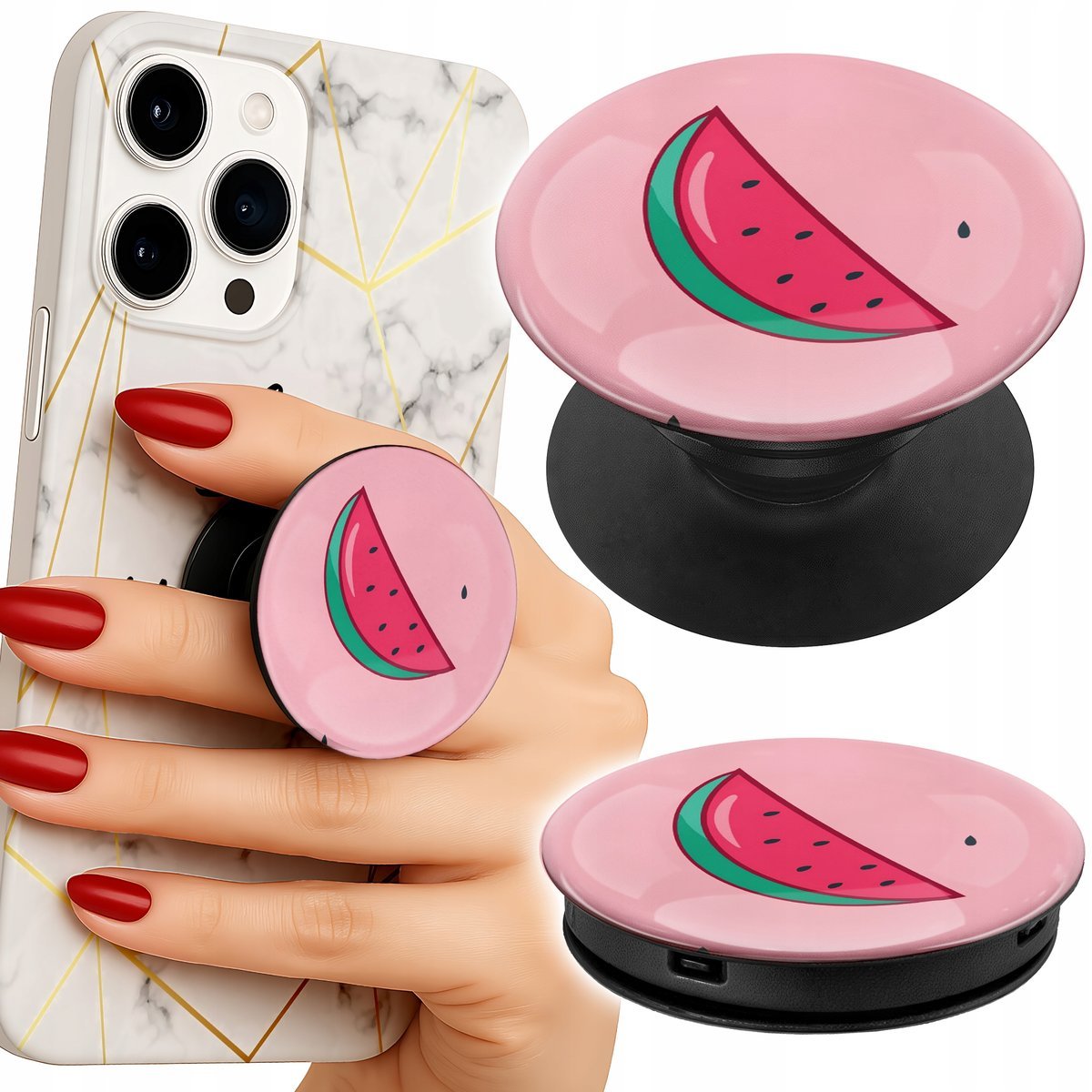 Uchwyt do telefonu Popsocket na palce/stojak ARBUZ PESTKA OWOC