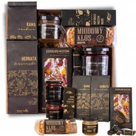 Herbata - Kosz Prezentowy Zestaw Herbata Kawa Duży Czekolada Baton Na Urodziny Ślub - miniaturka - grafika 1