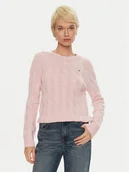 Swetry damskie - Tommy Hilfiger Sweter WW0WW43586 Różowy Regular Fit - miniaturka - grafika 1