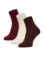 Skarpetki damskie - Nine West Skarpety krótkie CEO_BR_NW_25082_Z_AW25 (3 PACK) Bordowy - miniaturka - grafika 1