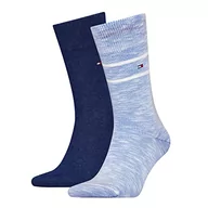 Skarpetki męskie - Tommy Hilfiger Męskie skarpety TH Men 2P SLUB CLSSC, niebieskie, 39/42, niebieski, 39-42 EU - miniaturka - grafika 1