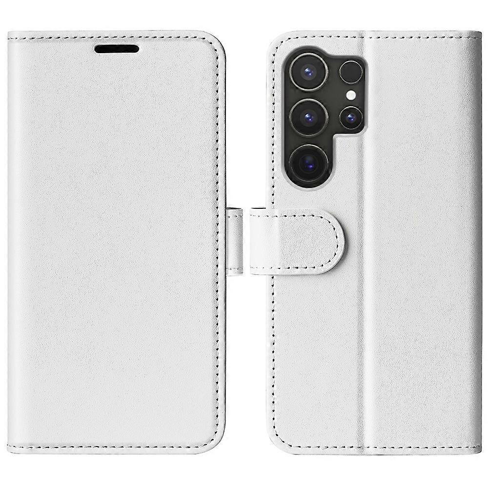 Dreamsoule Dla Samsung Galaxy S25 Ultra Portfel Etui Crazy Horse Texture Stand Skórzany Pokrowiec na Telefon - Biały Wielobarwny White