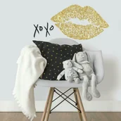 Naklejki na ścianę - Naklejka Usta Z Efektem Brokatowym Rmk3532Scs - miniaturka - grafika 1