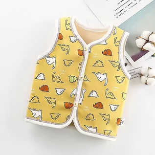 Bluzki dla niemowląt - Slowmoose Kardigan bez rękawów, chłodna kurtka - Futrzana kamizelka tkanina zimowa Yellow1 24M - grafika 1