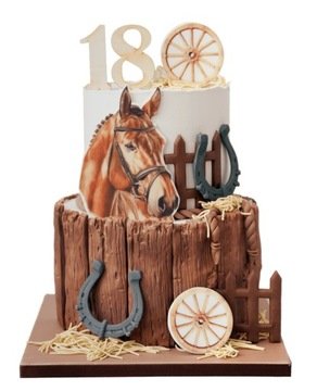 Zestaw Dekoracje na tort z Koniem 2D 7 el. Koń Hobby Horse figurki Cukrowe