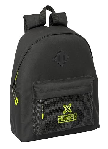 Safta MUNICH BEAT - Plecak dzienny dla dzieci, plecak dziecięcy, jakość i maksymalna wytrzymałość, wygodny i wszechstronny, 33 x 15 x 42 cm, kolor czarny, Czarny (Black), Estándar, Casual