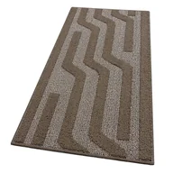 Dywany - Dywanik Kuchenny W Paski 57x115 Cm 3D Miękki Obramowany Absorbent Antypoślizgowy Brązowy - miniaturka - grafika 1