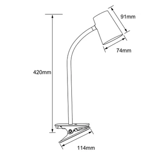 Brilliant Lampa stołowa z klipsem LED Adda biała 3-stopniowa - Lampy stojące - miniaturka - grafika 1